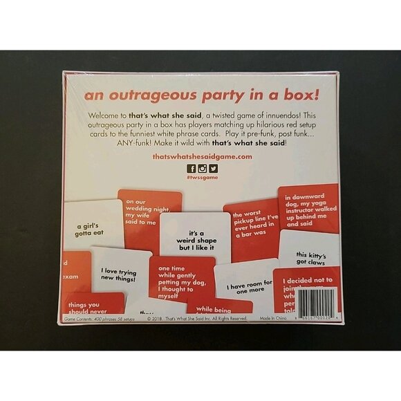 THAT'S WHAT SHE SAID TWISTED ADULT CARD GAME INNUENDOS SEALED BOX NEW SEALED - Picture 2 of 6